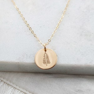 Gold Disc with Tree Necklace, Necklace for Strength, Gift Idea, The Stamped Life image 1