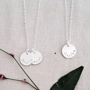 Custom Sterling Silver Name Necklace: Personalized Mom Charm Necklace
