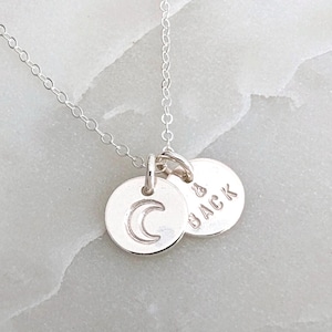 I Love You To The Moon and Back Necklace: Sterling Silver or 14k Gold Fill