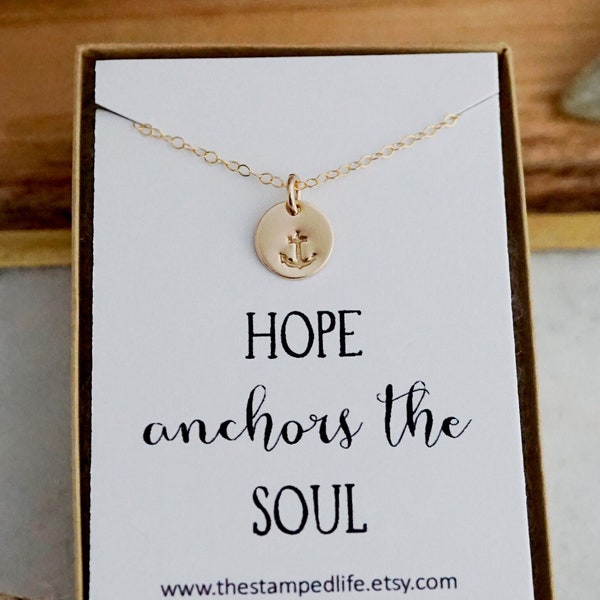 Hope Anchors the Soul Necklace, Encouragement Gift, Inspirational Message, Gift for Her, The Stamped Life