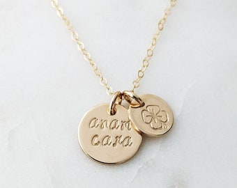 Anam Cara Necklace, Irish for Soul Friend, Gaelic Jewelry, 14k Gold Fill or Sterling Silver, The Stamped Life