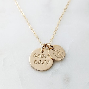 Anam Cara Necklace, Irish for Soul Friend, Gaelic Jewelry, 14k Gold Fill or Sterling Silver, The Stamped Life