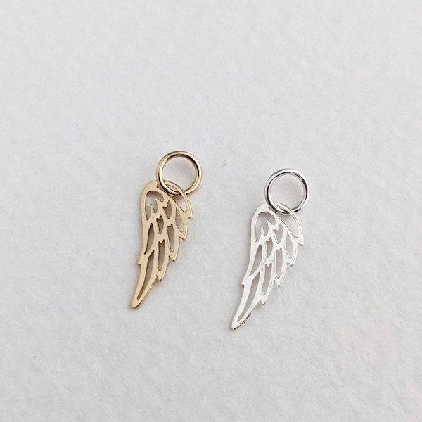 Add A Wing Charm to any listing | Add on Charm | Sterling Silver Wing Charm | Gold Wing Charm