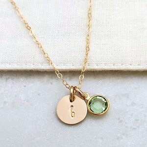 Colar personalizado com pedra de nascimento, pingente inicial, presente para mães, The Stamped Life