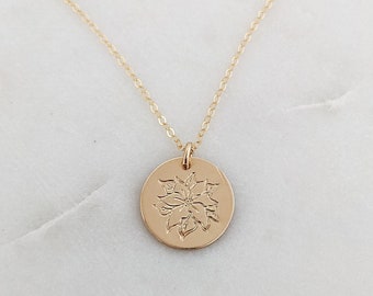 December Birth Flower Necklace, Birth Month Flower Necklace, Gift for New Moms, The Stamped Life