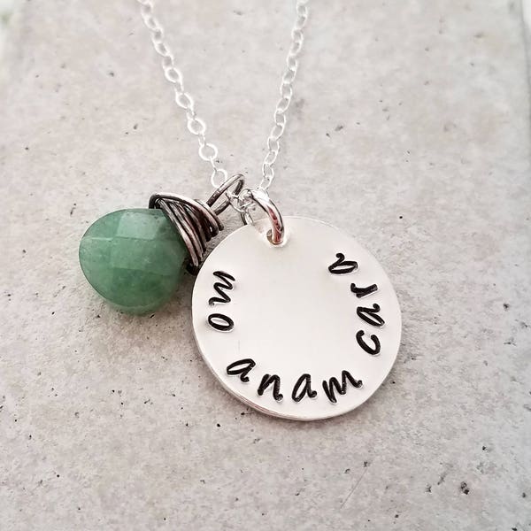 Mo Anam Cara Sterling Silberkette mit Edelstein, Irish, Celtic