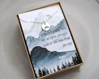 GRADUATION GIFT- Mountain Necklace, Encouragement Gift, Inspirational Message, Gift for Her, The Stamped Life