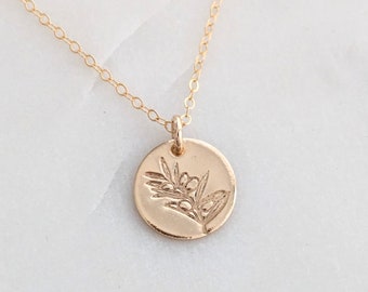 Olive Branch Necklace, Sterling Silver or 14k Gold Fill, The Stamped Life