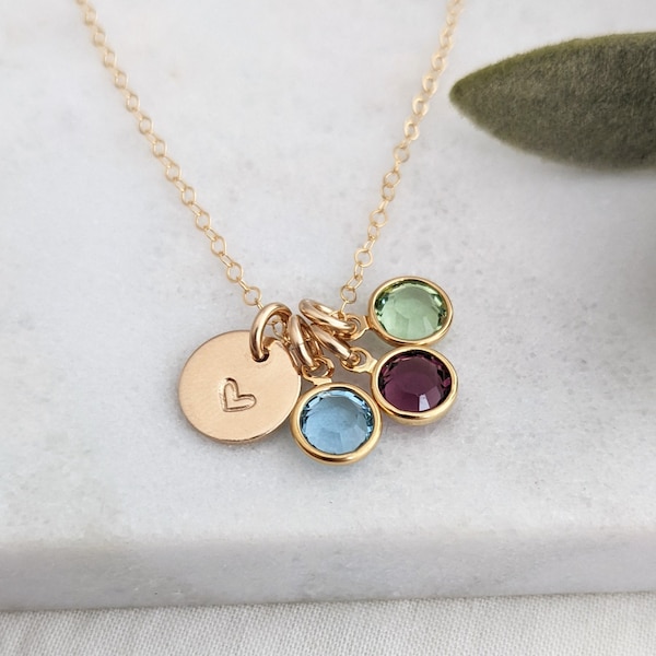 Birthstone Charm Necklace, Necklace for Moms, Personalized Charm Necklace, The Stamped Life