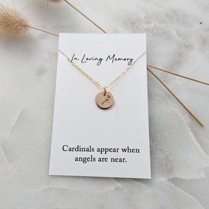 Cardinal Necklace, Memorial Gift, Sterling Silver or 14k Gold Fill, The Stamped Life