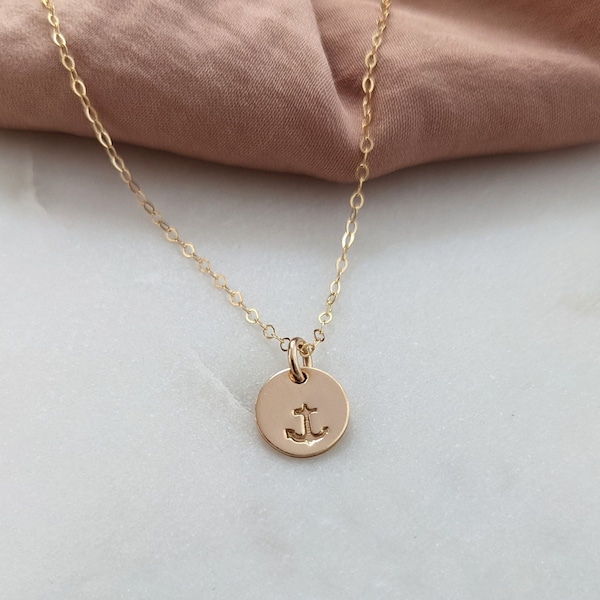 Tiny Anchor Necklace, 14k Gold Fill or Sterling Silver, The Stamped Life