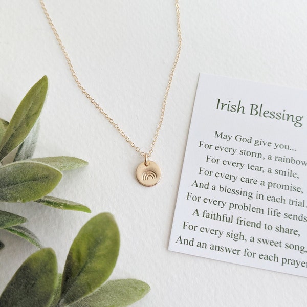 Irish Blessing Necklace, Encouragement Gift, Inspirational Message, Gift for Her, Tiny Charm Necklace, The Stamped Life