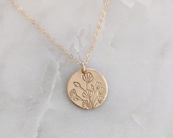 Dainty Gold Wildflower Necklace, Wildflower Jewelry, The Stamped Life