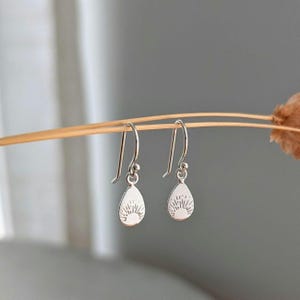 Silver Sunburst Earrings, Sun Earrings, Dainty Earrings, Sterling Silver
