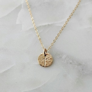 Gold Cross Necklace, Dainty Cross, Sterling Silver or 14k gold Filled, Minimal Jewelry, The Stamped Life