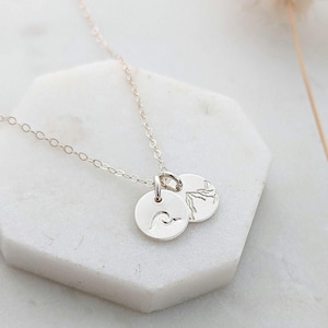 Dainty Wave & Mountain Charm Necklace: 14k Gold Fill or Sterling Silver