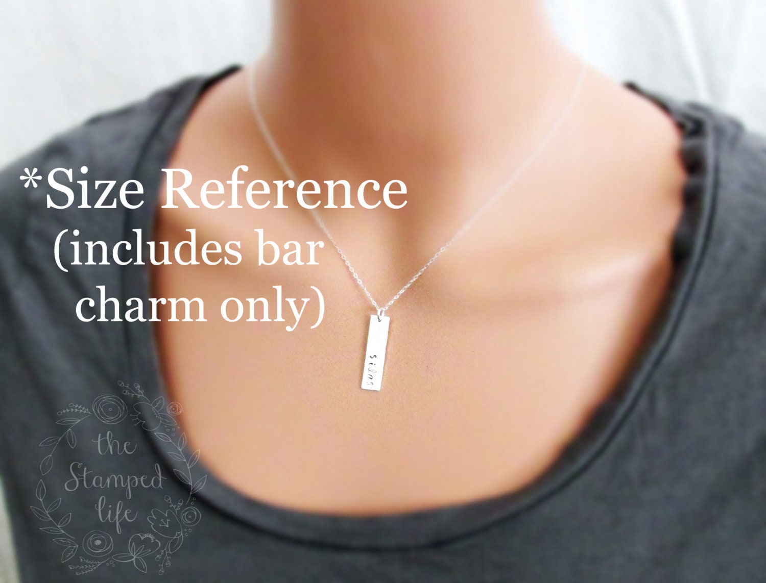 Name bar Add on Charm Hand stamped add on