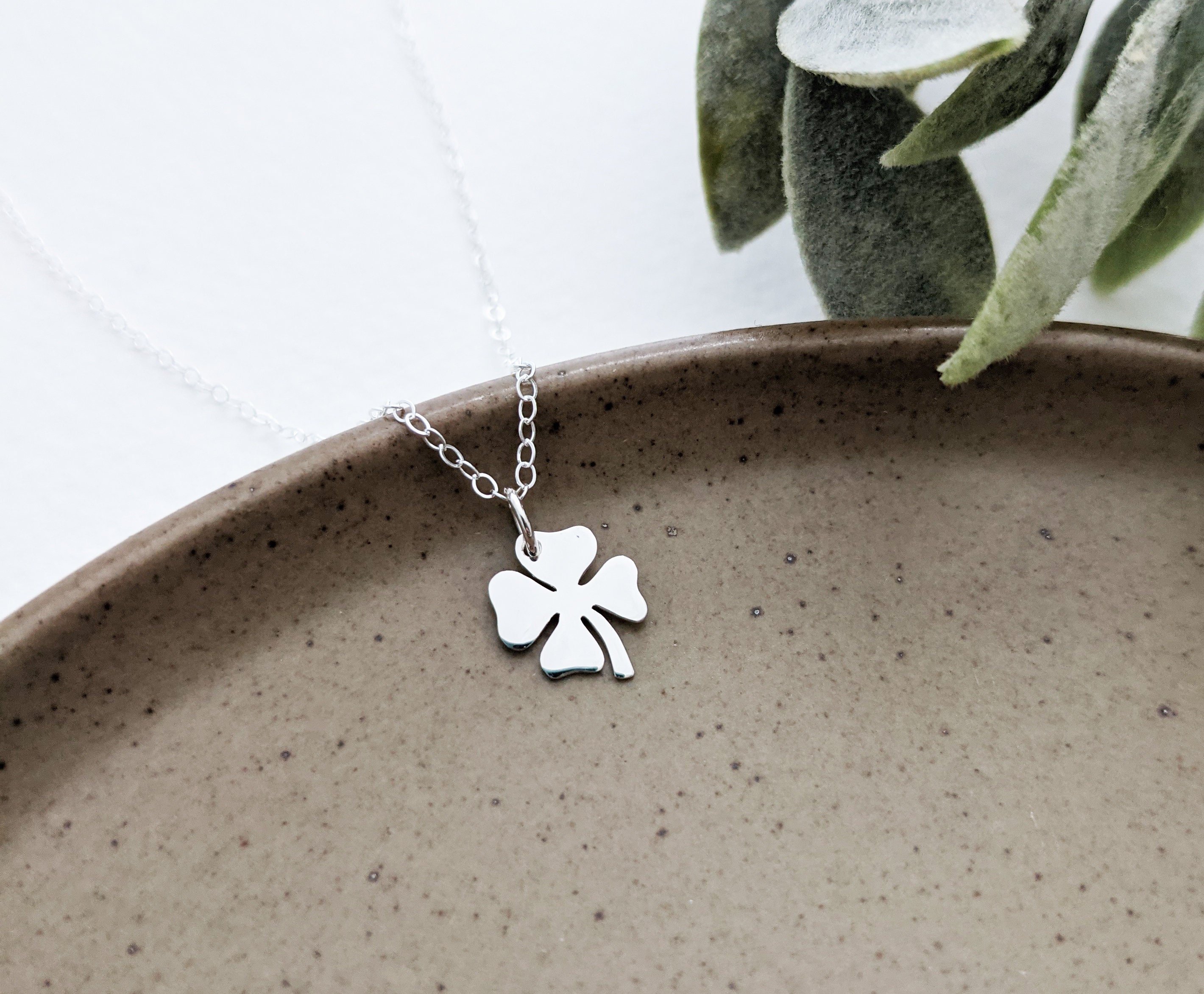 【STONEHENgE】Silver Material Cubic Clover Necklace SC24D43P Silver Four Leaf Clover Necklace - Etsy