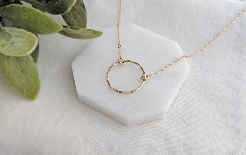 Gift Idea Gold Circle Necklace Minimal Necklace