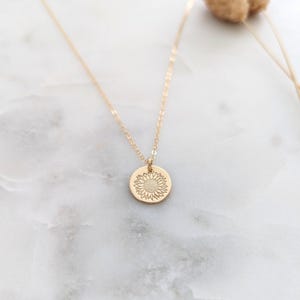 Gold Sunflower Necklace, Flower Necklace, Summer Jewelry, Gift for Friend, Gift for Her, The Stamped Life