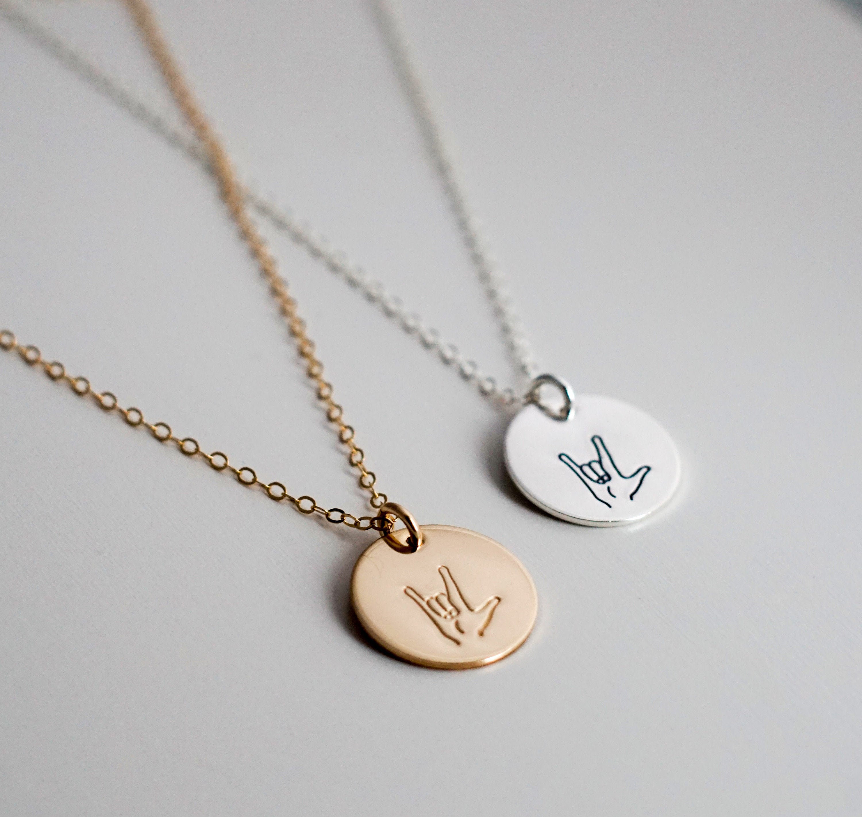 I love you sign language necklace Clearance