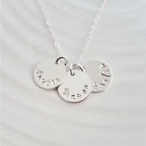 Custom Sterling Silver Name Necklace: Personalized Mom Charm Necklace