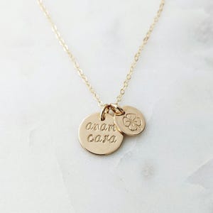 Anam Cara Necklace, Irish for Soul Friend, Gaelic Jewelry, 14k Gold Fill or Sterling Silver, The Stamped Life