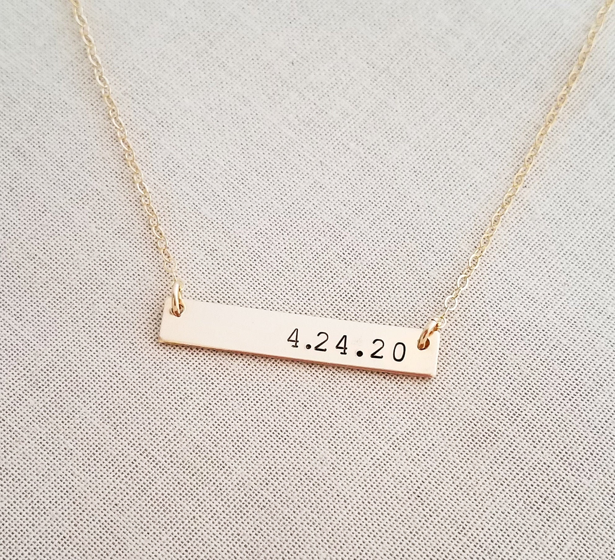 Custom Date Bar Necklace Sterling Silver Date Necklace Sterling Silver Bar Necklace Personalized Bar Necklace Silver Gift with Date
