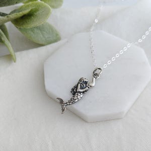 Mermaid Necklace, Silver Mermaid Necklace, Ocean Lover Gift, Gift for Women