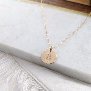Gold Disc with Tree Necklace, Necklace for Strength, Gift Idea, The Stamped Life image 2