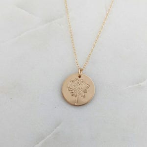 November Birth Flower Necklace, Chrysanthemum Necklace, Gift for Her, The Stamped Life