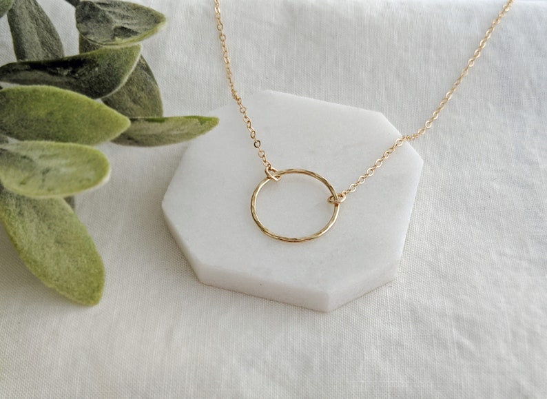 Gift Idea Gold Circle Necklace Minimal Necklace