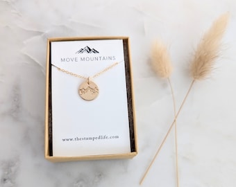 Move Mountains Charm Necklace, Graduation Gift Idea, The Stamped Life