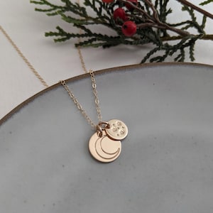 Moon and Stars Necklace: Celestial Jewelry Gift