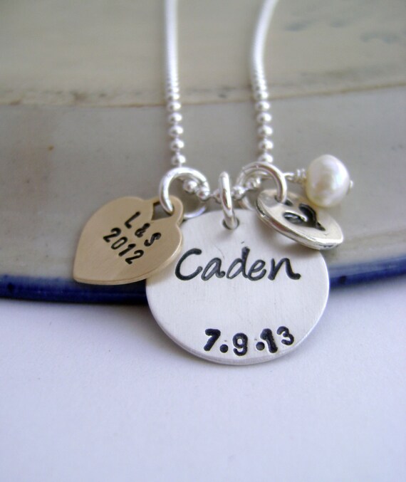 Items similar to Family Personalized Necklace, Personalized Name ...