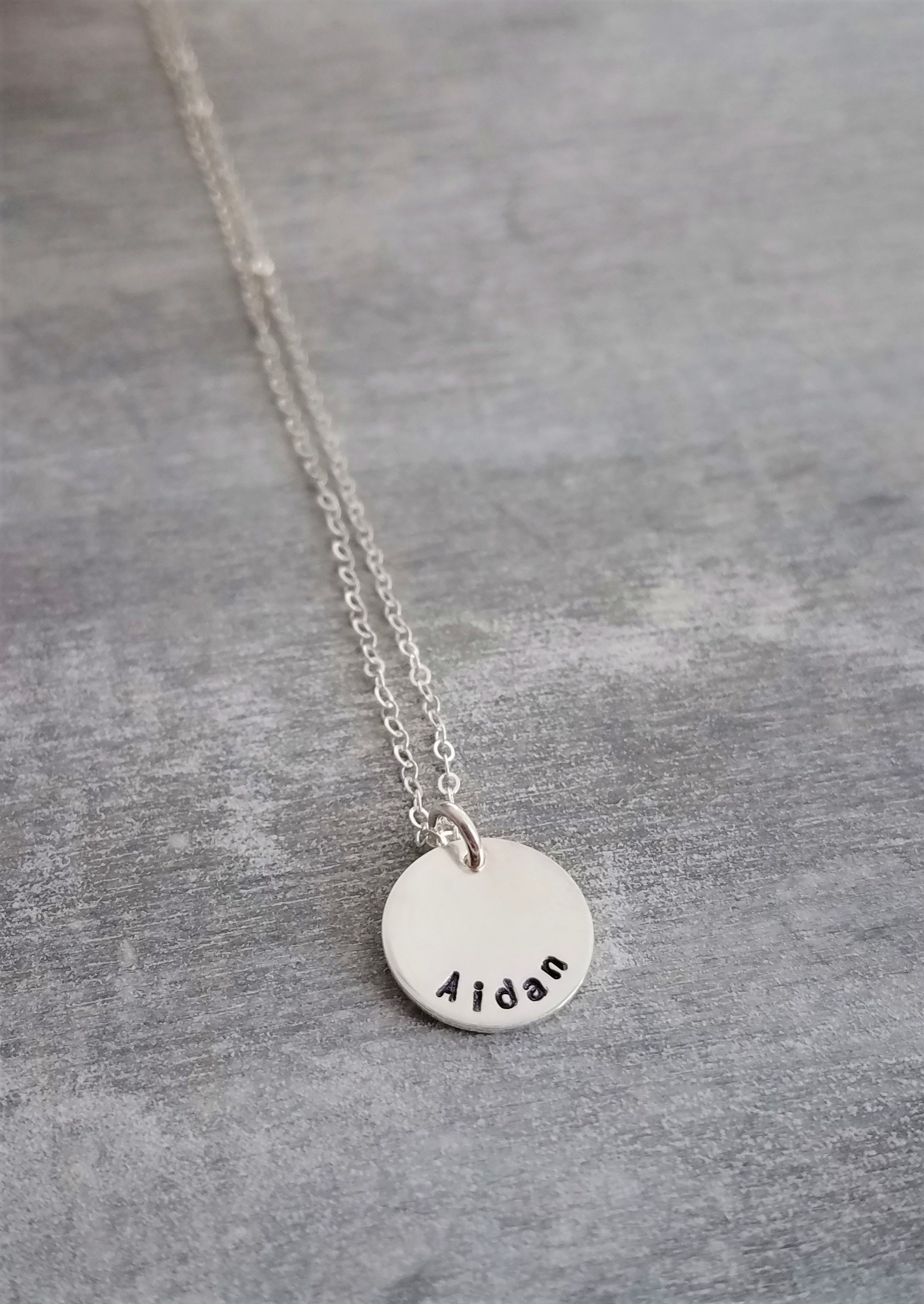 Tiny Personalized Name Necklace, Small Pendant Necklace, Personalized Necklace, Sterling Silver 