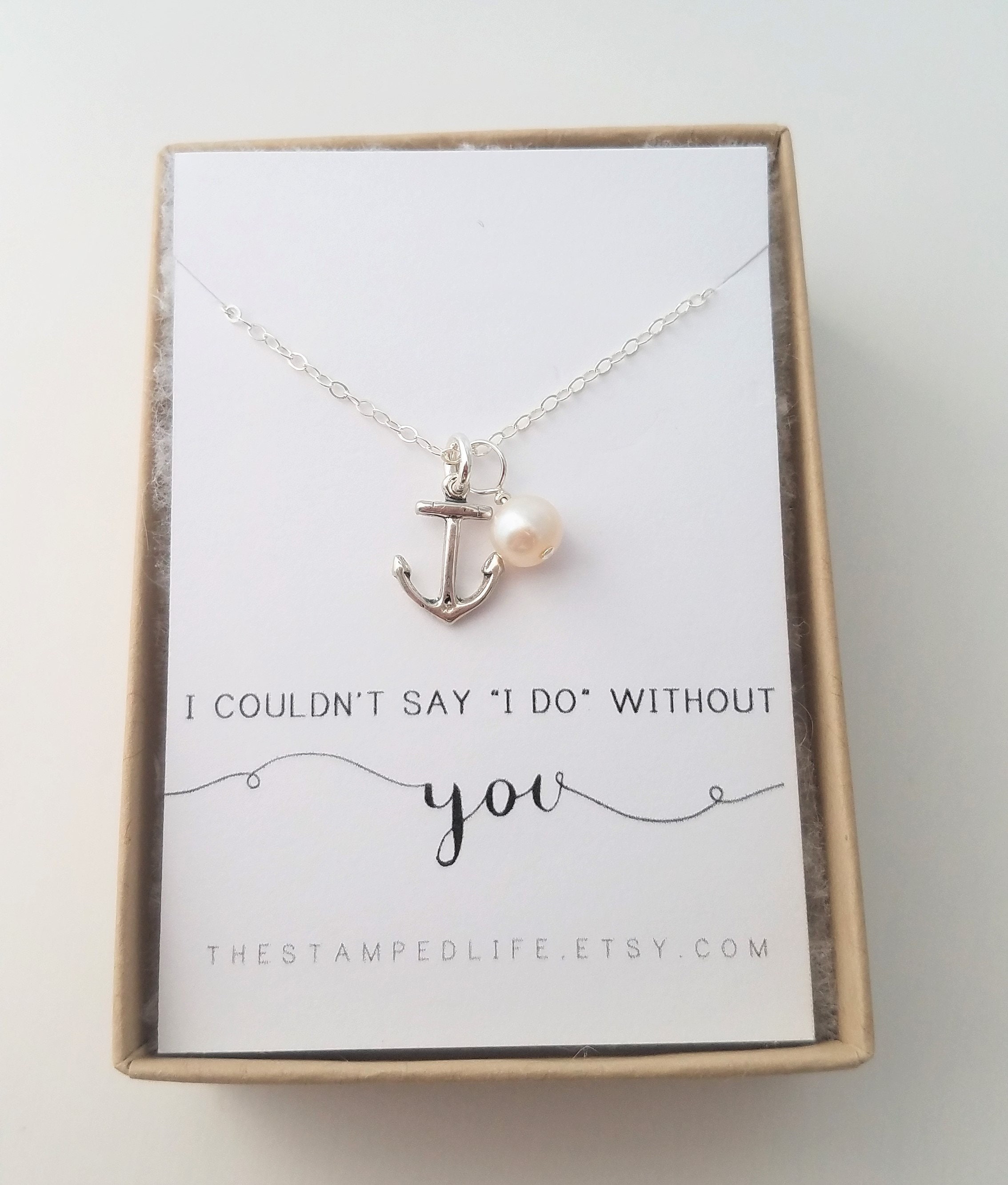 Anchor Necklace Bridesmaid Necklace Beach Wedding Bridesmaid
