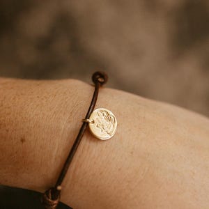 Magnolia Charm Bracelet: Adjustable Leather, Floral Jewelry