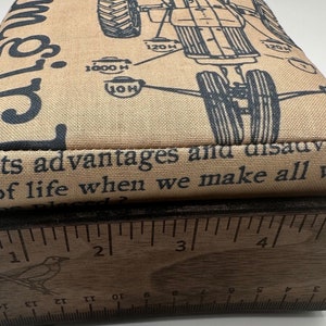 Vintage inspired yardstick pincushion. Large Sewing pin cushion with custom sewing pins 1950 tractor with the words farm girl some what image 7