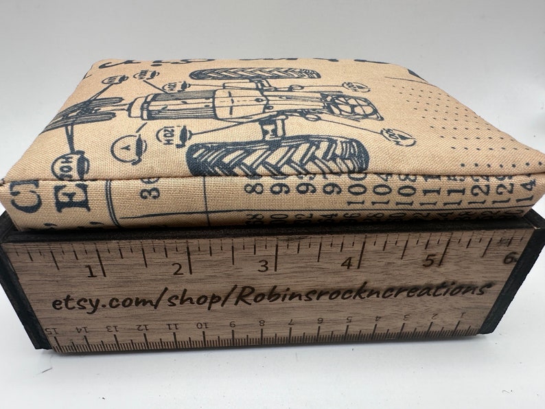 Vintage inspired yardstick pincushion. Large Sewing pin cushion with custom sewing pins 1950 tractor with the words farm girl some what image 8