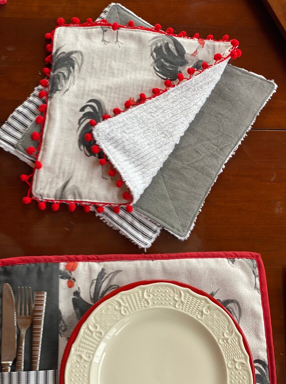 Autonomie impliciet pizza Set of 4 One of a Kind Placemats With Silverware Holder - Etsy