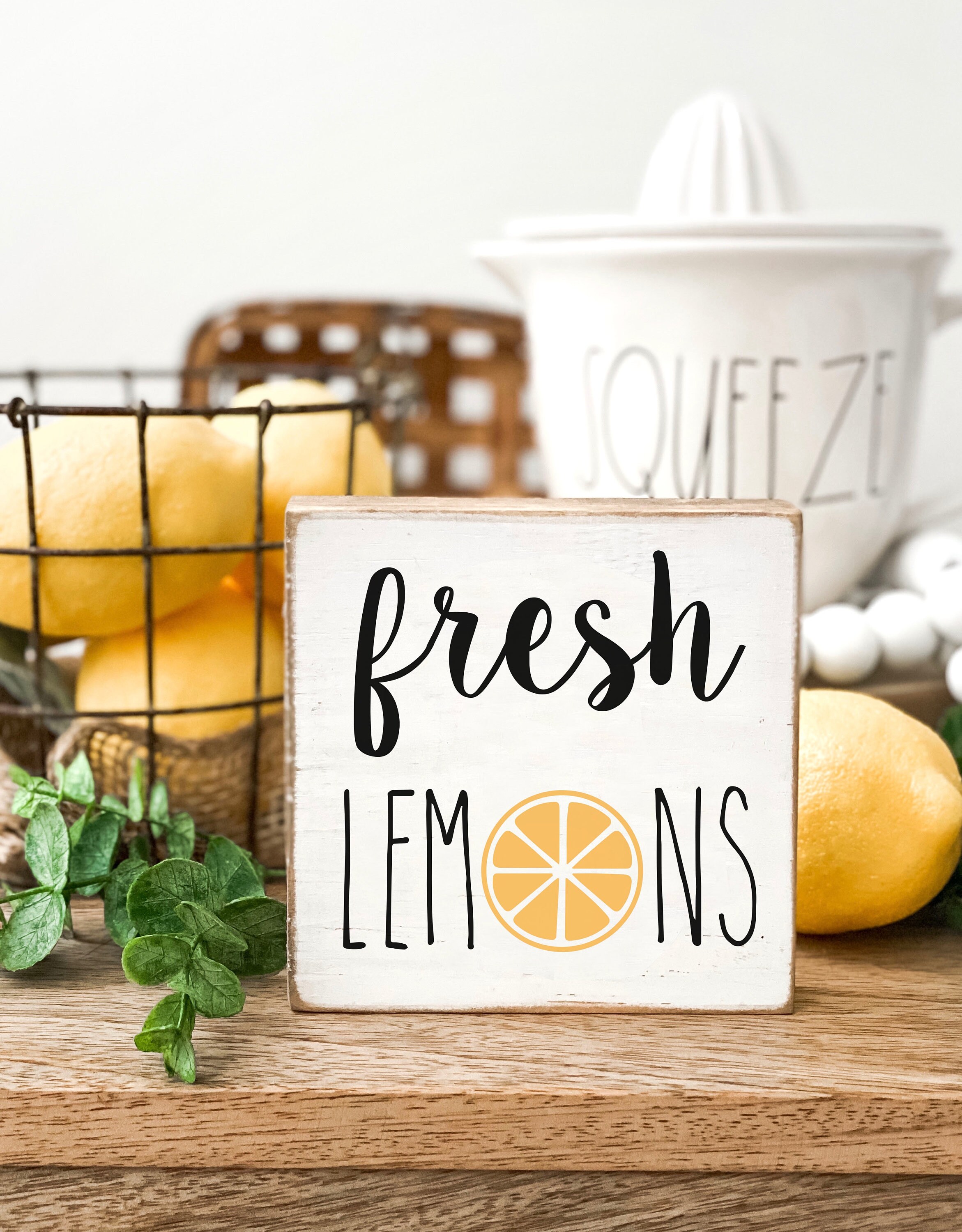 Fresh Lemons Sign Lemon Sign Lemon Decor Lemon Kitchen Etsy
