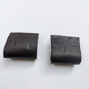 Dark Brown Rolled Leather Earrings