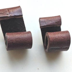 Hand Curled Brown Leather Stud Earrings