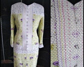 Aurora Ruffolo Christian Ruperto Suit / Vintage Floral Suit / Sequin Suit / fits S-M / Vintage Designer suit / Ruffolo Ruperto Outfit