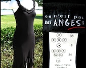 On n'est pas des angesi dress / 90s French Jersey dress / fits XS-S / 90s Asymmetrical ruffled gown / Vintage French LBD