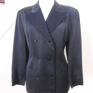 KL Karl Lagerfeld Tuxedo Jacket / fits M-L / Black Satin Karl Lagerfeld Tuxedo Jacket / Karl Lagerfeld tuxedo jacket