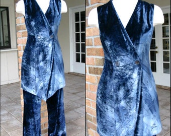 Portara Velvet Pant Set / Ombre Velvet Pants and Tunic /  fits XS-S / Tie dye Velvet Pants and Tunic Dress / Tie dye dress and pants set