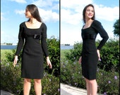 CAROLYNE ROEHM Dress / fits xs-s / Vintage Carolyne Roehm Dress / 80s Couture Dress / Vintage LBD / Carolyne Roehm Little Black Dress