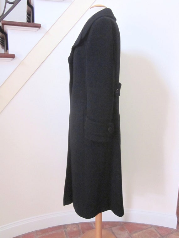 70s Black Cashmere Coat / Regency Cashmere Coat /… - image 7